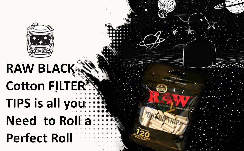 Buy OutonTrip RAW Black XL Cotton Filter Tips 120 Filter Tips Online