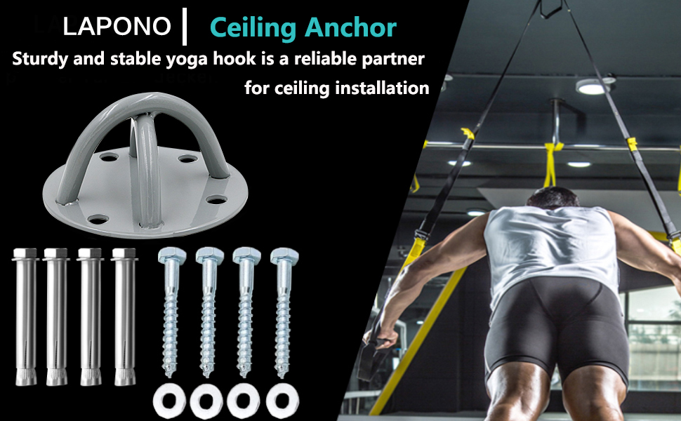 wall/ceiling mount suspension strap trainer, anchor bracket for gymnastic olympic rings yoga swing