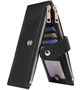 CLUCI Women's Wallet Leather Slim Wallet for Women RFID Blocking with Multi Credit Card Holder Zi...