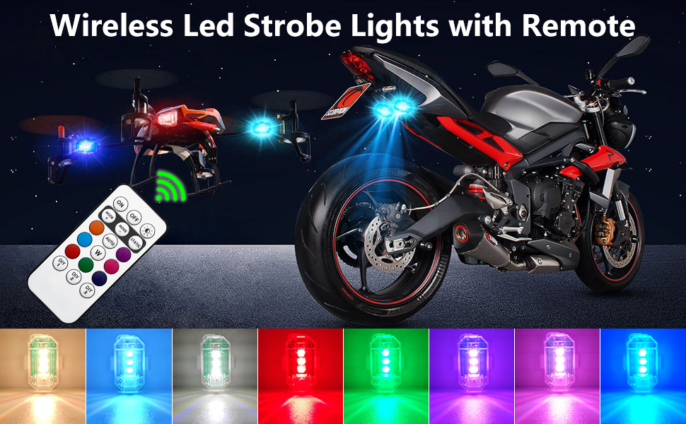 LECART 6 PCS Wireless LED Strobe Lights with Remote Control
