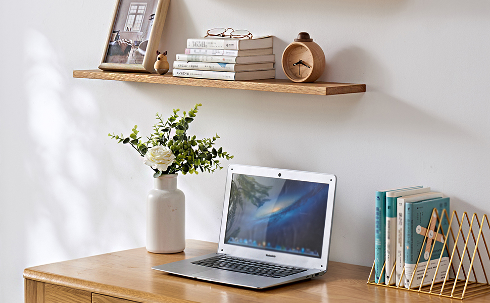 OAKERLAND Oak Floating Shelf, Small Wall Shelf Solid Wood, 30cm Display