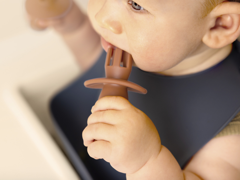 Keababies 4Pack Silicone Baby Spoons and Forks Set Baby