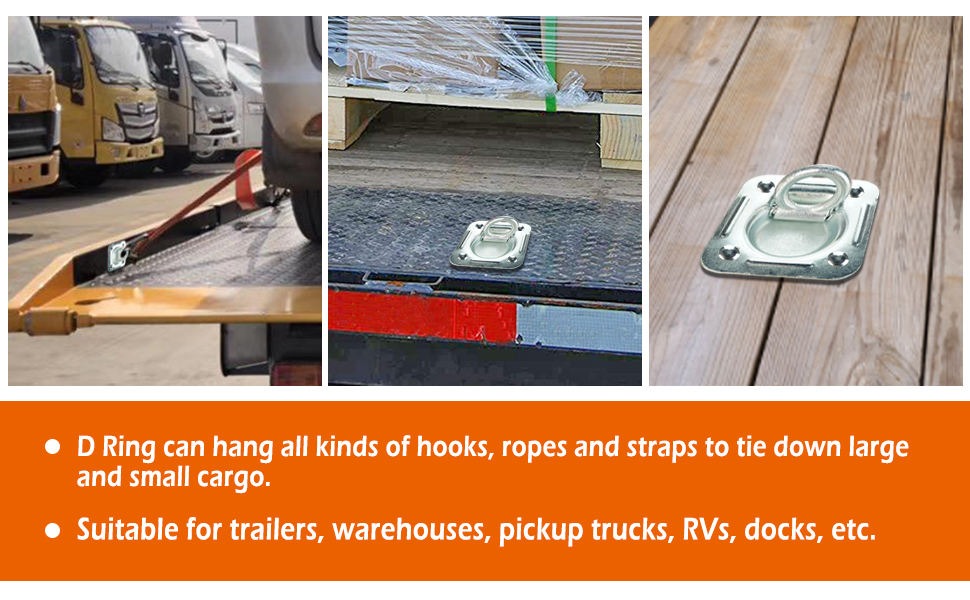 LULU CARGO CONTROL 1/2" Recessed DRing Tie Down Anchor, 8