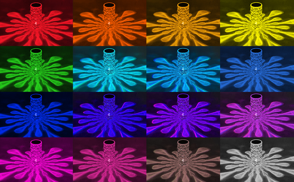 Xubialo Crystal Light Lamp Color Changing Lamps Table Lamp with Touch