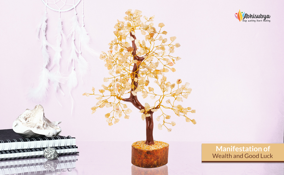 Citrine Crystal Tree Money Tree Feng Shui Artificial Bonsai Tree