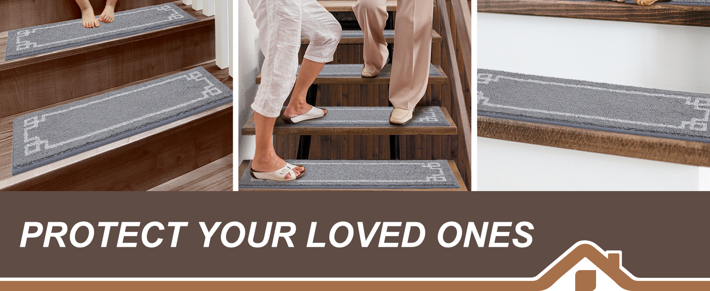 BEQHAUSE Stair Treads for Wooden Steps Non Slip Washable