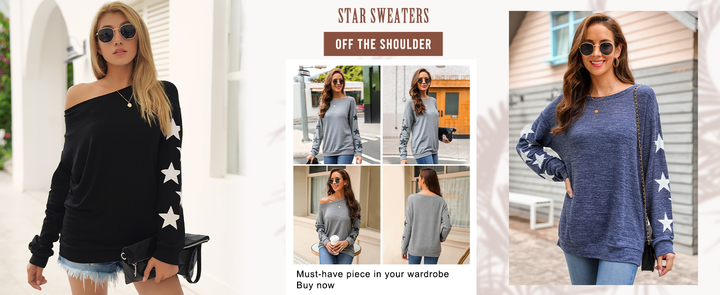 Off the shoulder sweaters