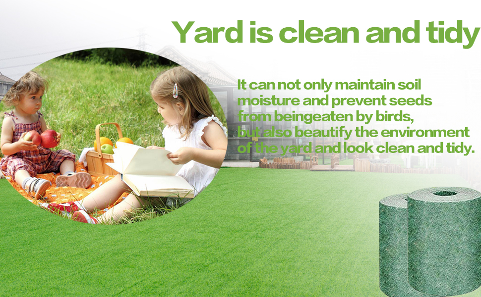 TERFISE Biodegradable Grass Seed Mat,Grass Growing Mat,Grass Seed Roll,Grass Seed