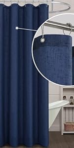 Marineblauer Leinen-Duschvorhang