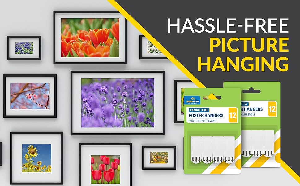 SOL 24pk Poster Hanging Strips No Nails Picture Hanging Strips