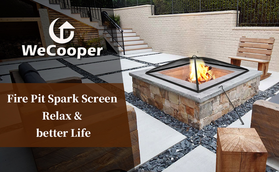 32 fire pit spark screen cover heavy duty metal mesh firepit fireplace ember protector accessory