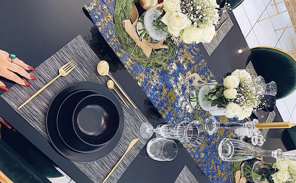 Gold Table Runner Roll Glitter Metallic Gold Runner for