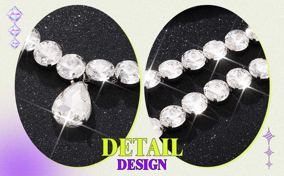 silver rhinestone necklace