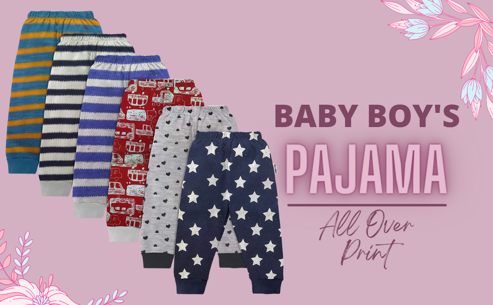 Nammababy pajama kids for boys 5-6 years pajamas track pant pack of 6 colorful print