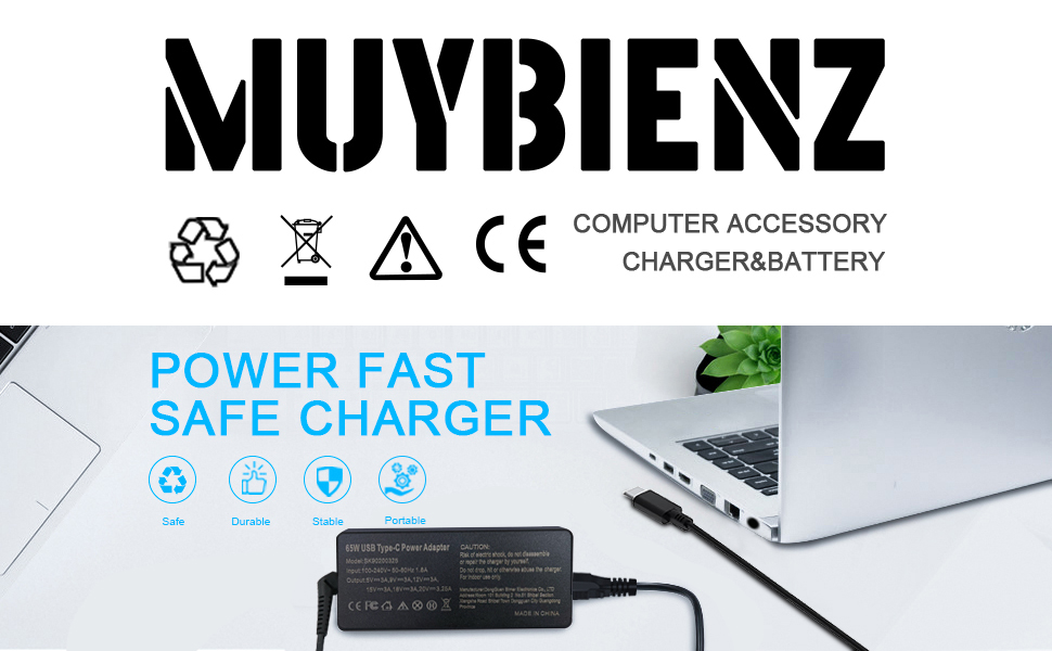 65W Laptop Charger for Lenovo E15 E14 Chromebook 100E 300E S330 C330 C340-11 TYPE-C AC Adapter