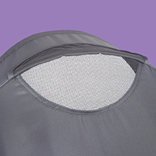 Baby Trend Journey Jogger peek-a-boo window on top of the canopy