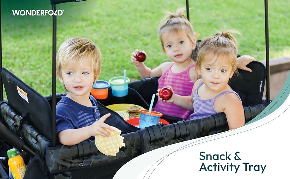 WONDERFOLD Double Sided Stroller Tray for Snacks
