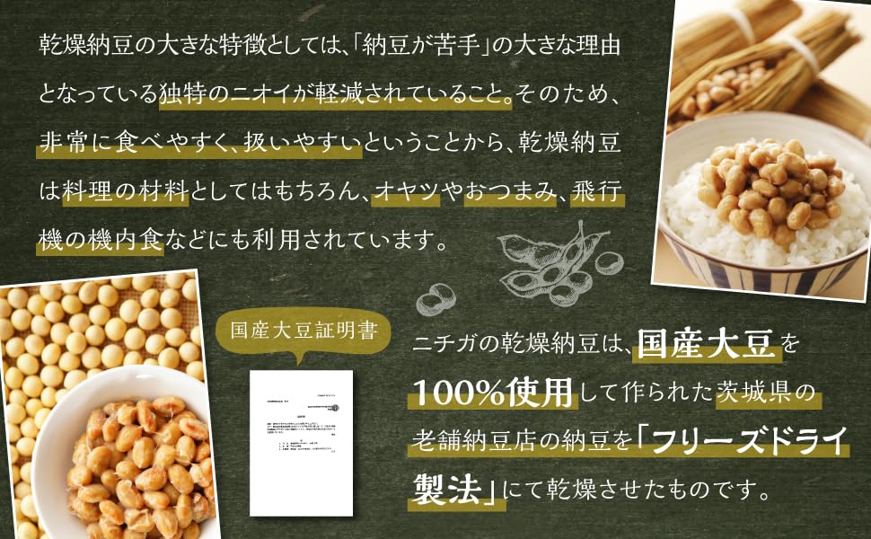 Amazon.co.jp: NICHIGA(ニチガ) 国産納豆（ひきわり） 500g