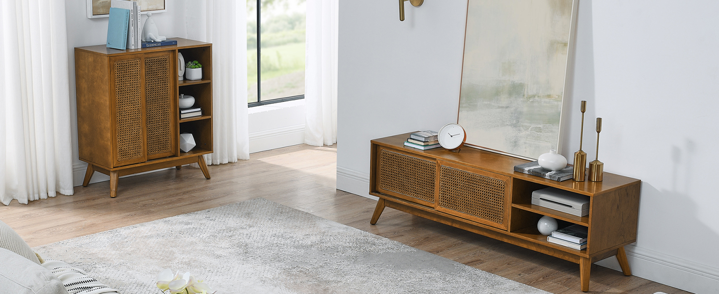 59 Inch Mid Century Modern TV Stand