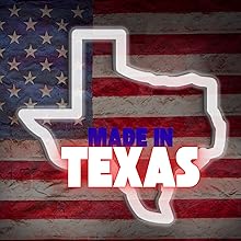 rustic American Texas outline and "made in Texas" in bold letters overlayed