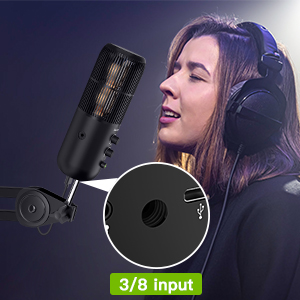 3/8 input for mic arm