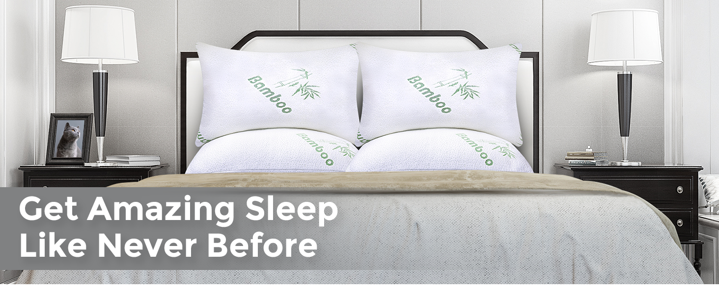 HG2050-4 4-Pack Green Queen Pillow - Amazing Sleep