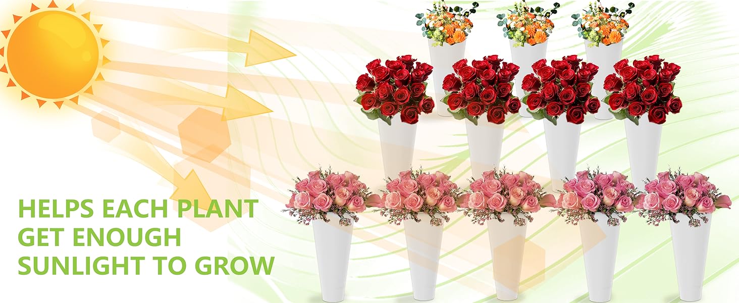 flower display stand with buckets