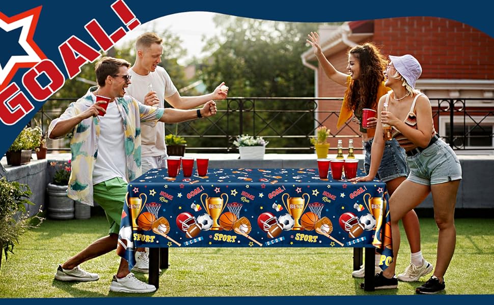 sports theme tablecloth