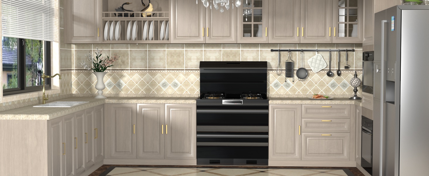 homdiy 5 Pack Brushed Brass Pulls 5 inch Hole Center Square