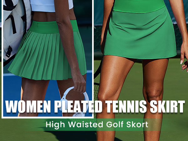 PINSPARK Tennis Skorts for Woman Zip Pocket Active Skirt