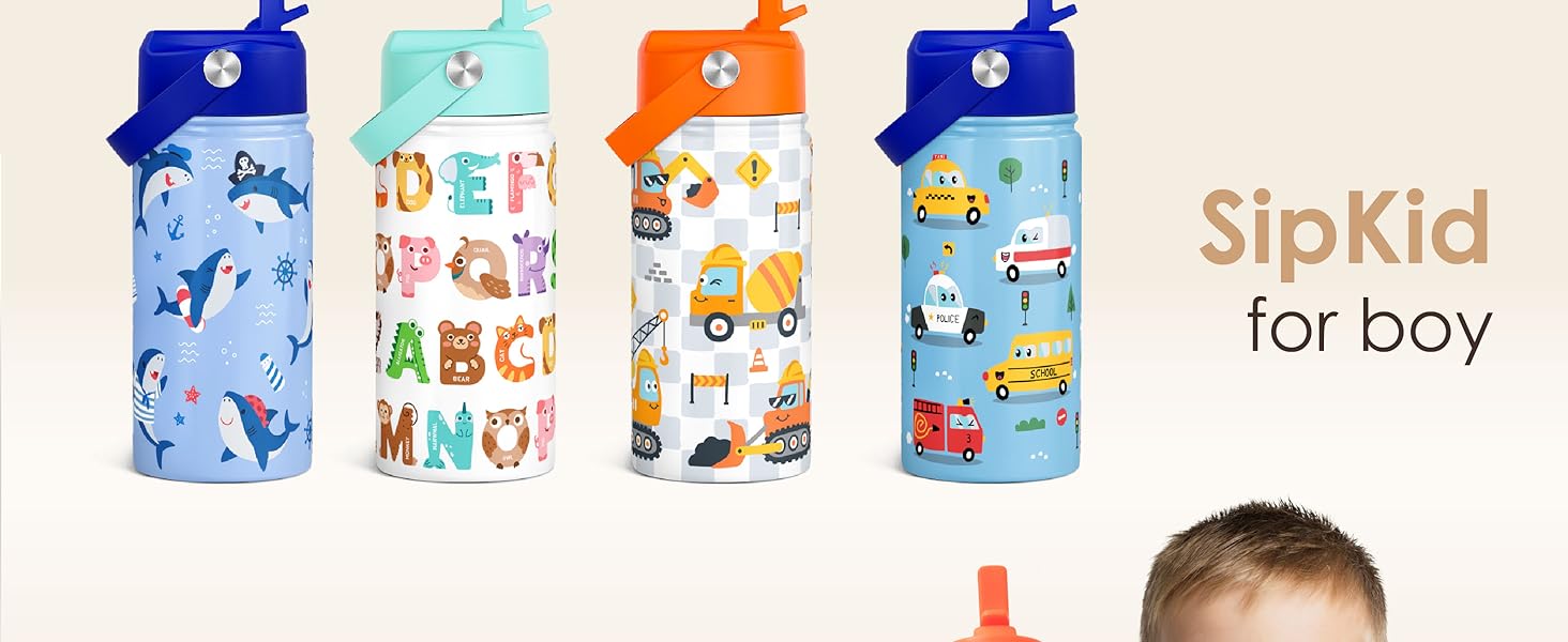 SANDJEST Kid Water Bottle 12oz