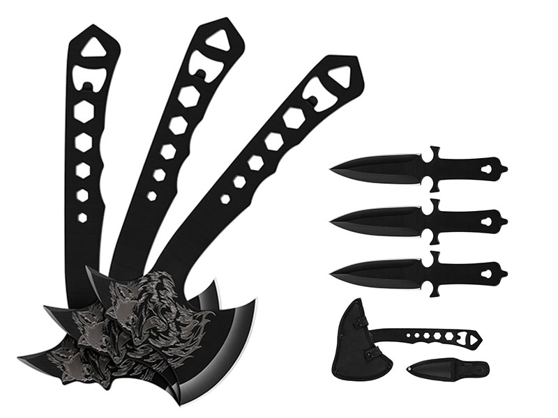 Throwing Axe Knife Set 10 inch Full Tang Stainless Steel