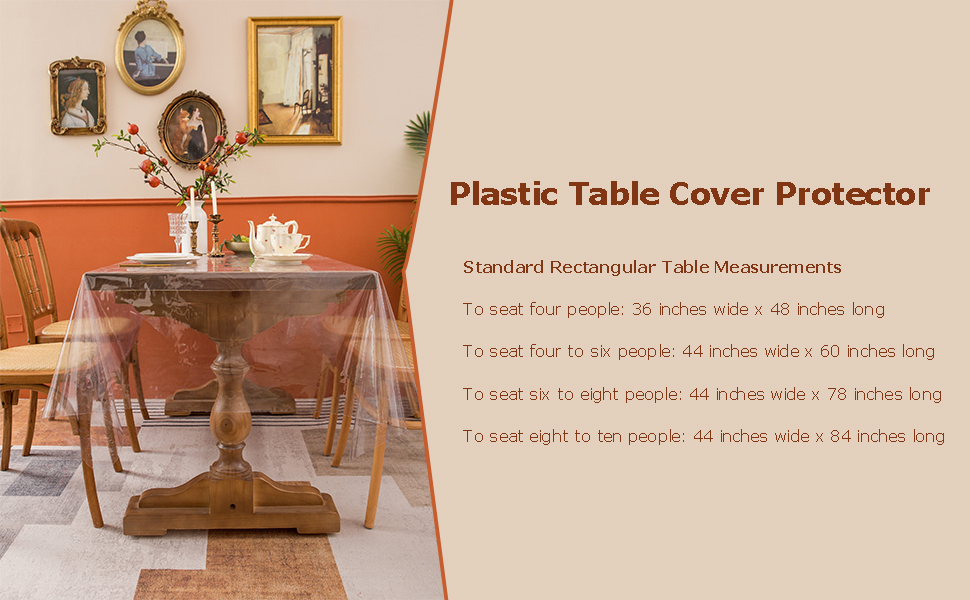Plastic Table Cover Protector for Dining Table Soft Crystal 0.2mm Thick
