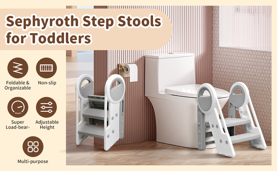 Sephyroth Toddler Step Stools for Bathroom Sink,Adjustable
