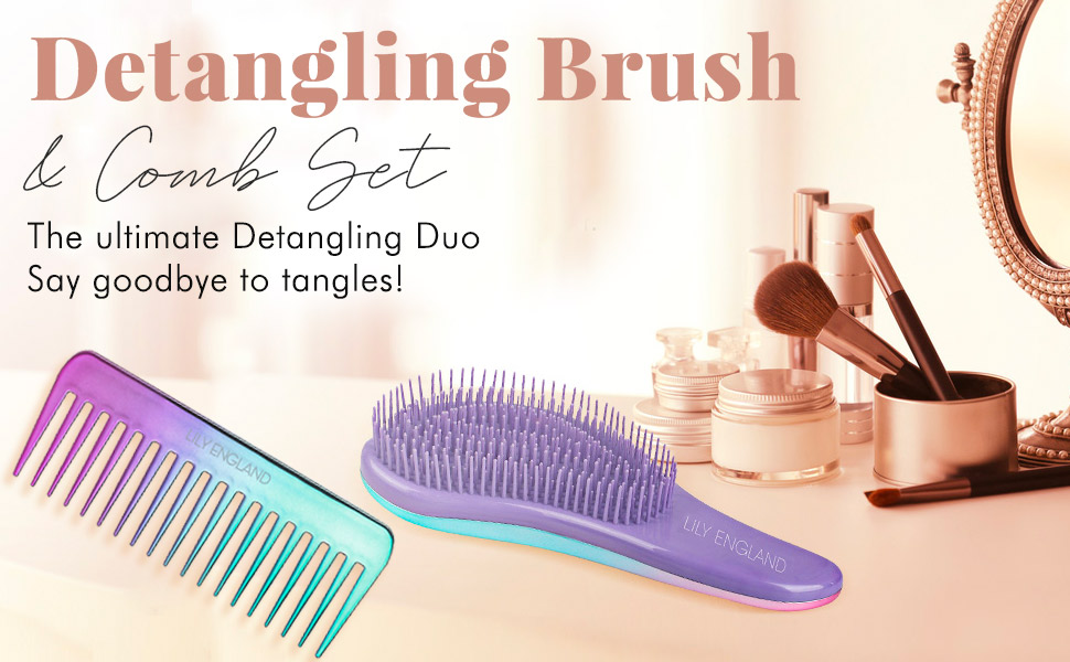 mermaid hair brush set comb detangler detangling hairbrush tangle teaser gift girls teens womens 