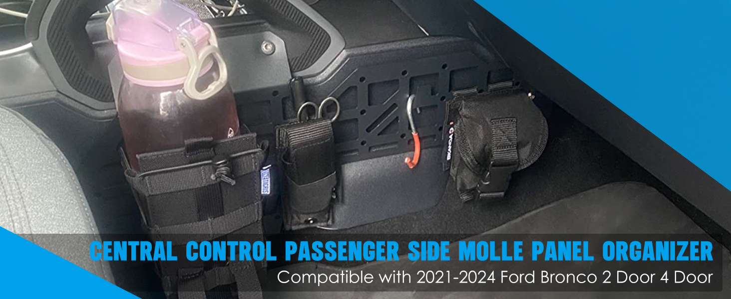 Molle Panel Center Console Storage, Passenger Side Storage Panel