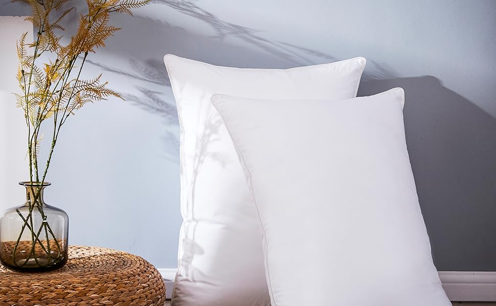 2pk Pair Pillow Goose OR Duck Feather Down Continental TC600