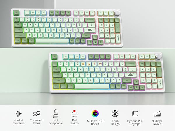 Amazon.com: Ussixchare Wired Creamy Gaming Keyboard with