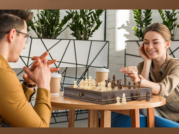 Chess & Checkers Board Set 2 in 1 Magnetic 