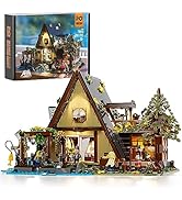FUNWHOLE A-Frame Cabin Lighting Building Bricks Set - 2061 PCS Adult Construction Building Model ...