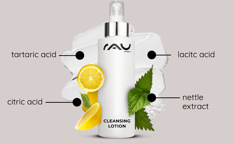 rau cosmetics cleansing lotion tartaric acid nettle extract lactic acid citric acid