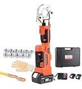 JIGONGSUN Electric Hydraulic Crimping Tool, 12 Ton 8AWG-600MCM Rechargeable Hydraulic Crimper for...