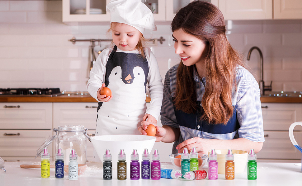 Food Coloring,15 Cake Food Coloring Liquid Set for Baking