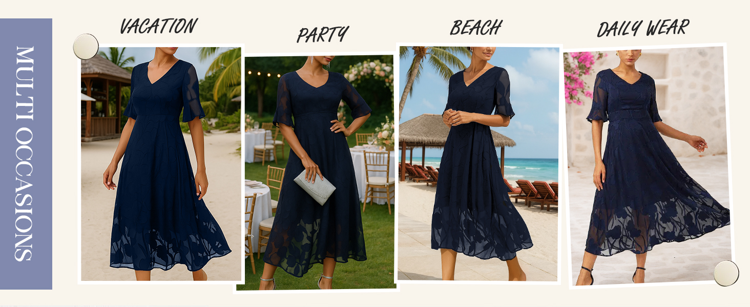 v-neck ruffle dress