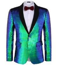 Men Shiny Sequin Blazer