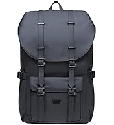 KAUKKO Laptop Outdoor Backpack Traveling Rucksack Fits 15.6 Inch (5-8-Black)