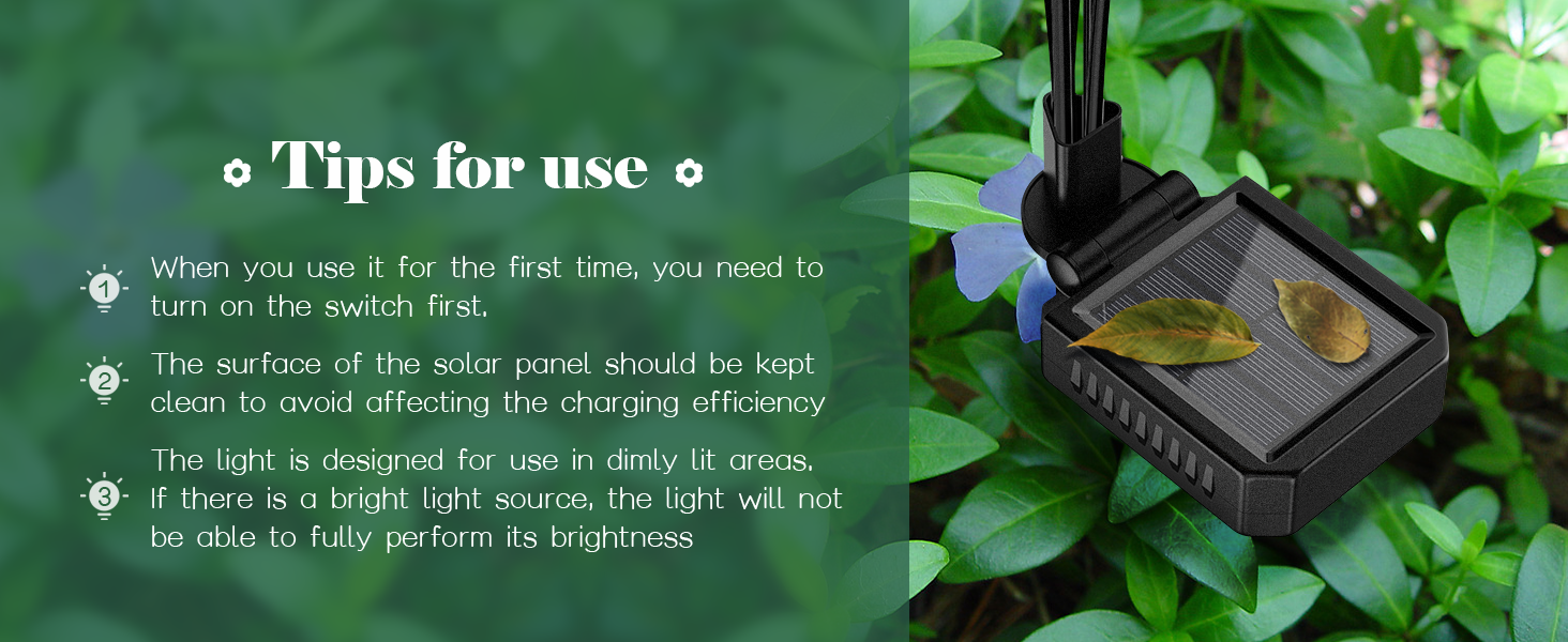 Tips for use