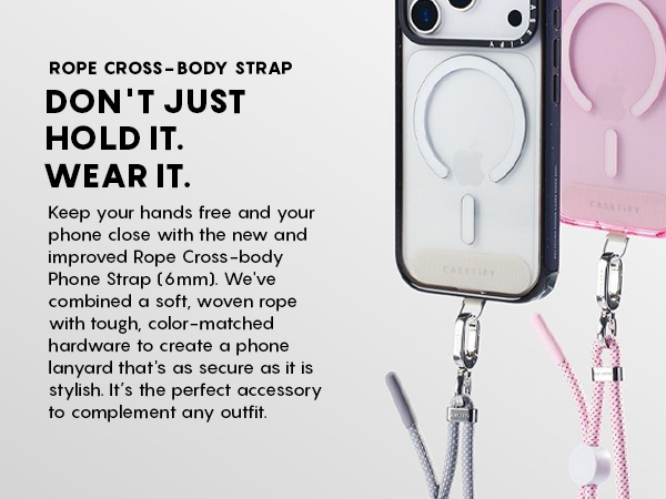 Amazon.com: CASETiFY 6mm Rope Cross Body Strap with Card