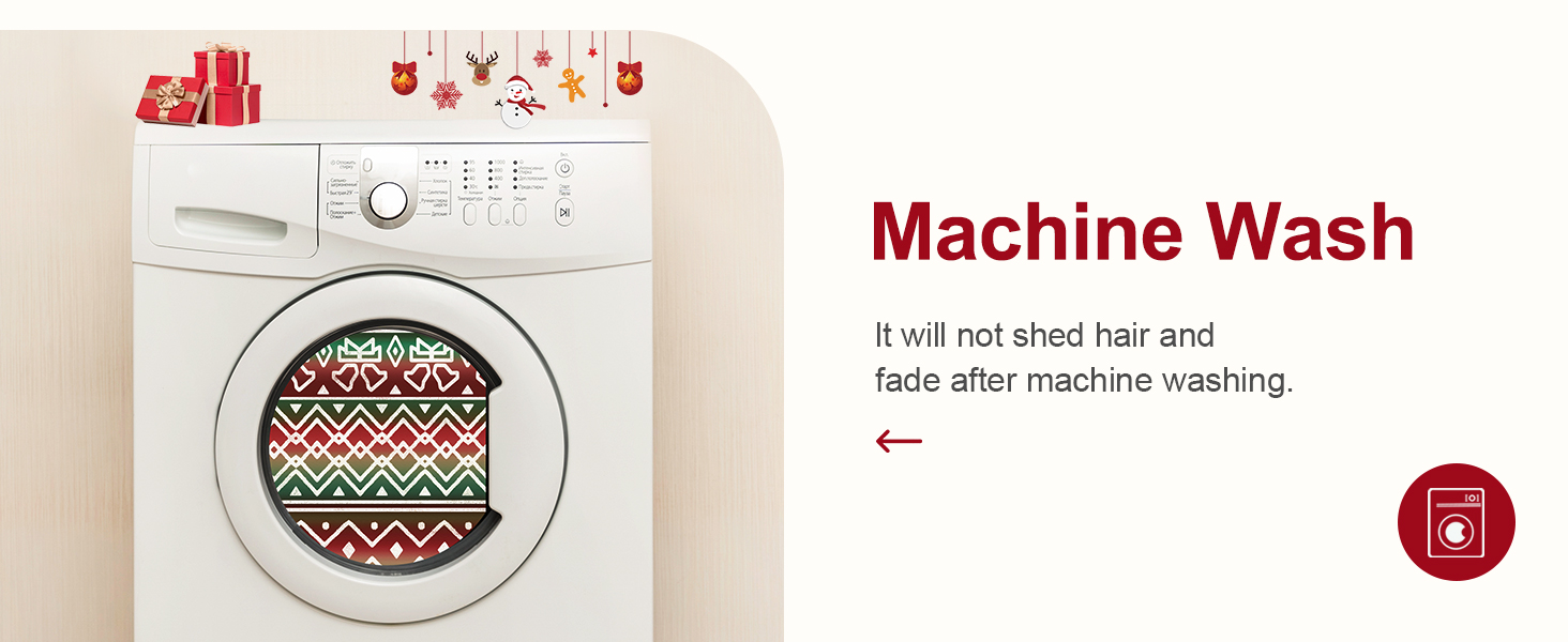 Bavni Runner Rug, Aesthetic Xmas Festive Machine Washable