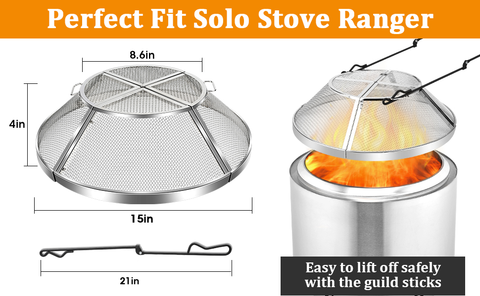 Fire Pit Shield for Solo Stove Ranger 15 Inch,Stainless